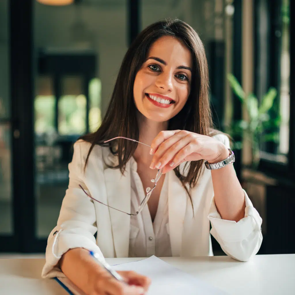 woman smiling